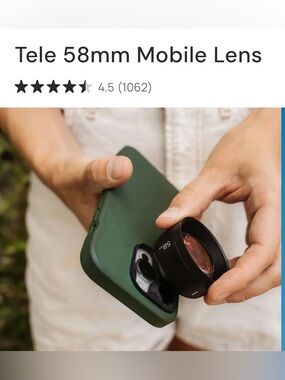 Moment 58mm Telephoto Mobile Phone Lens camera attachment